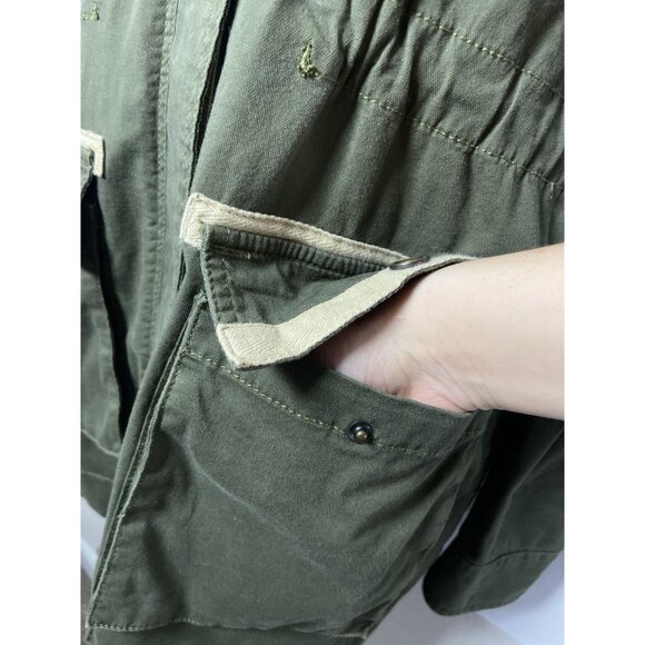 CAbi Women's Sz Small Olive Green Military Anorak Jacket Pockets Lightweight Fal - Picture 6 of 15